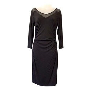 Cache  Black Ruched Bodycon Dress Size Small